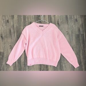 Women’s Pink V-Neck Sweater